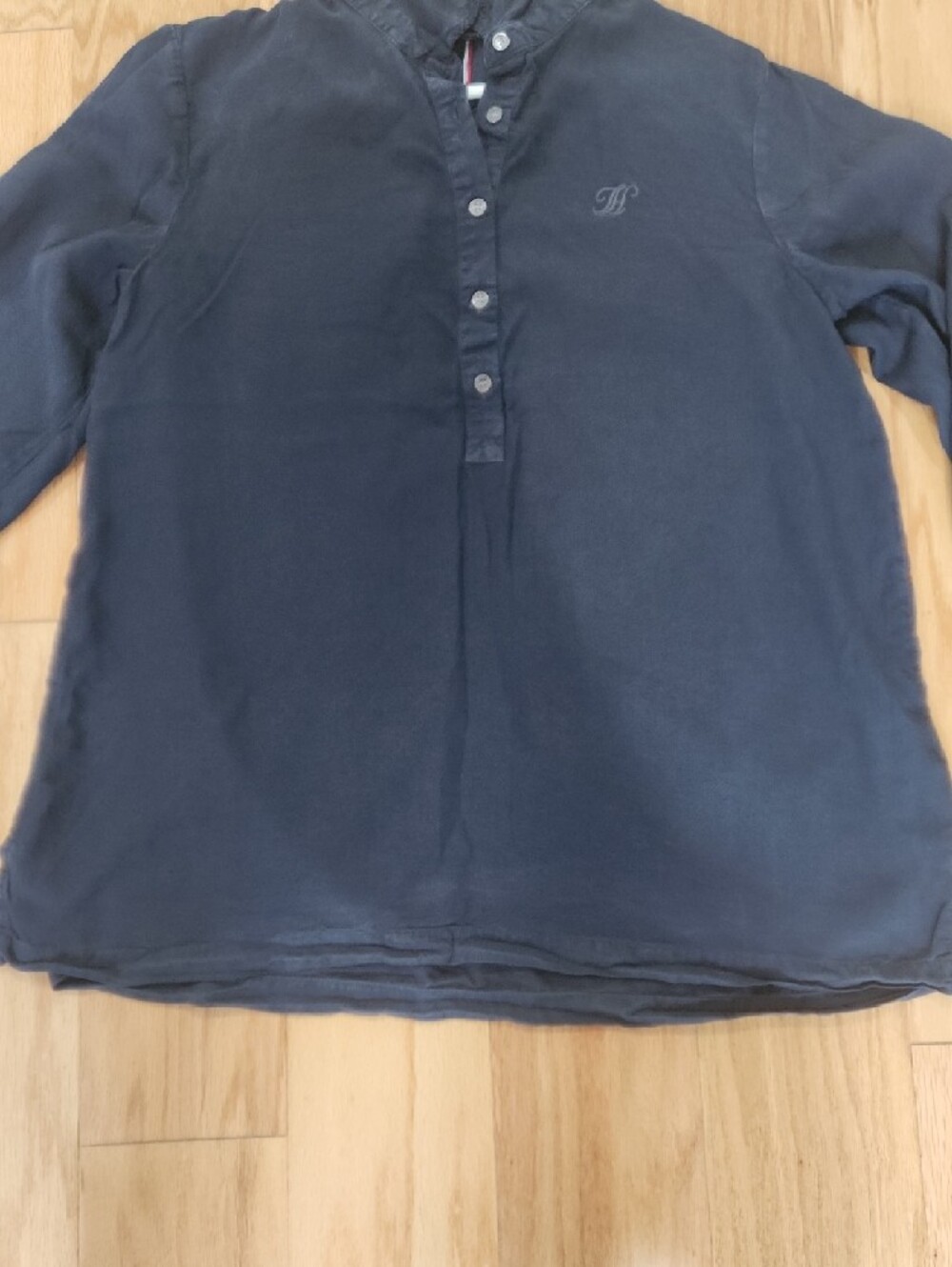 Tommy Hilfiger Navy Shirt Casual Large Long Sleeves - Picture 7 of 17